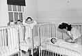 Ansel Adams Manzanar - Nursery, orphan infants - LC-DIG-ppprs-00170