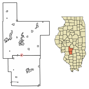 Location of Donnellson in Bond County, Illinois.