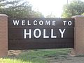 Holly, CO, welcome sign IMG 5795