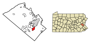 Location of Emmaus in Lehigh County, Pennsylvania.