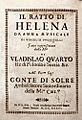 Libretto of the first opera staged in Vilnius (1636)