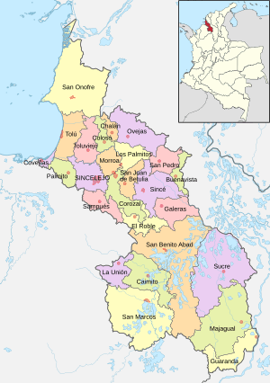 Mapa de Sucre (político)