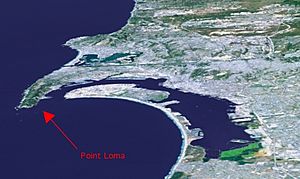 The Point Loma peninsula at left