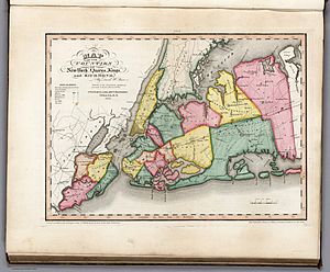 Richmond Queens Kings counties map by David Burr 1839