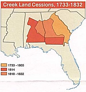 Creek land cessions 1733-1832