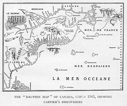Dauphin Map of Canada - circa 1543 - Project Gutenberg etext 20110