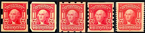 George Washington 1902 issues, private perf