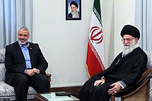 Hamas leader Ismail Haniyeh meeting Iranian Supreme Leader Ali Khamenei