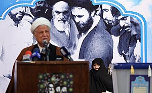Hashemi Rafsanjani and his wife, Effat Marashi