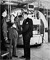 John R Dunning with Cyclotron in Pupin Hall at Columbia University