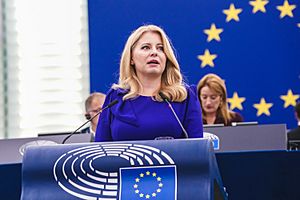 Slovak President Zuzana Čaputová called for a defence of democracy and European values - 52439716705