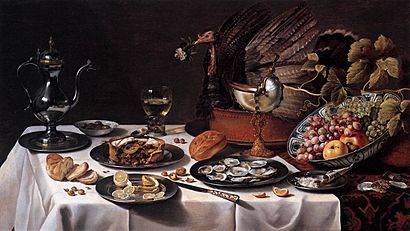 Still Life with Turkey Pie 1627 Pieter Claesz