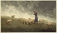 Brooklyn Museum - Shepherdess Tending Sheep - Winslow Homer - overall