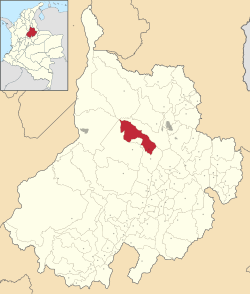 Location of the municipality and town of Betulia, Santander in the Santander  Department of Colombia.