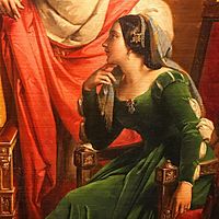 Dettaglio di Beatrice d'Este nel dipinto di Francesco Podesti