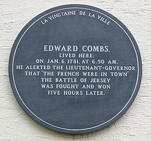 Edward Combs 6 January 1781 plaque Jersey