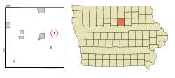 Location of Hansell, Iowa
