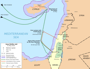 Gaza flotilla raid map