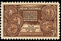 Indian centennial (Oklahoma) 1948 U.S. stamp.1