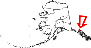 Map of Alaska highlighting Skagway