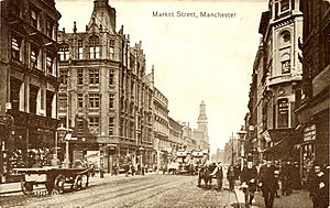 Market Street Manchester old postcard