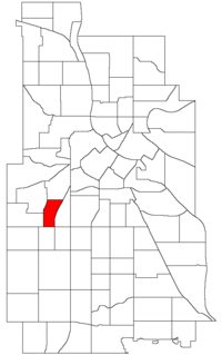 Location of East Isles within the U.S. city of Minneapolis