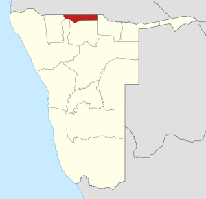 Location of the Ohangwena Region in Namibia