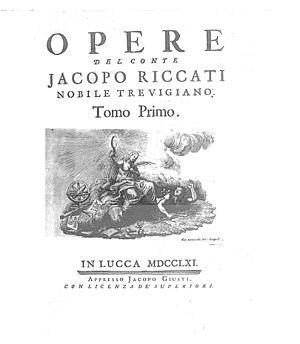 Riccati - Opere, 1761 - 1368416