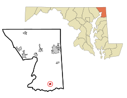 Location of Cecilton, Maryland