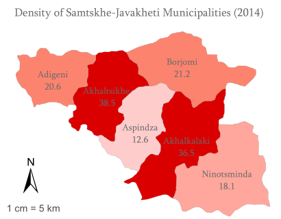 Density of Samtskhe-Javakheti Municipalities (2014)