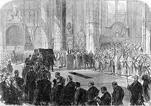 Funeral of George Peabody at Westminster Abbey, 1869 ILN
