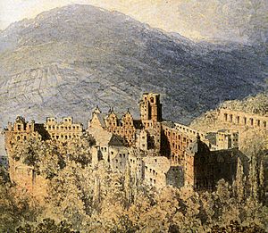 Heidelberger Schloss von Theodor Verhas 1856 Ausschnitt