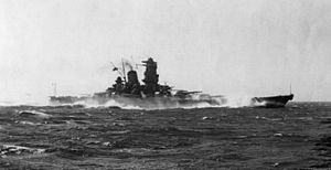 Japanese battleship Yamato running trials off Bungo Strait, 20 October 1941