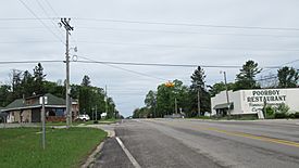Looking west along M-28
