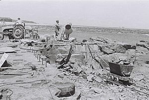 Miners building rockpool, 1960's, Cape Paterson