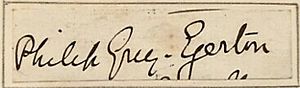 Sir Philip de Malpas Grey-Egerton signature