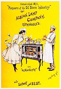Albion Stove ad London 1896 by Dudley Hardy