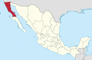 State of Baja California within Mexico