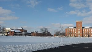 Fort Hayes parade grounds in the snow
