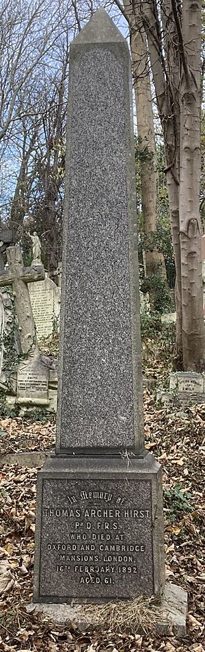 Grave of Thomas Archer Hirst in Highgate Cemetery