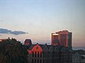 Illinois State University campus at dusk