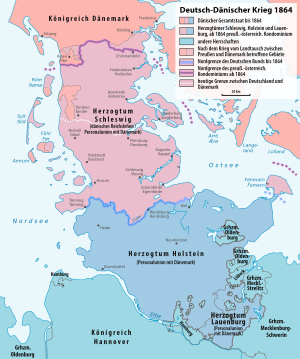 Karte Deutsch-Dänischer Krieg Gebietsveränderungen