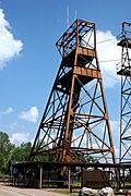 The Headframe for shaft #8, still in active use today