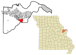 Location of Weldon Spring, Missouri