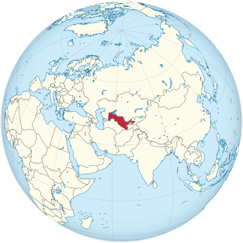 Location of Uzbekistan (red)