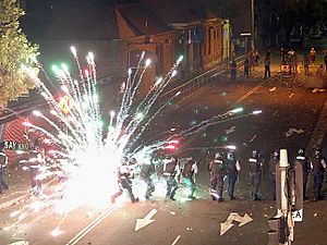 2004 Redfern riot fireworks