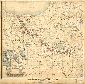 Boundary between Turkey and Armenia as determined by Woodrow Wilson 1920