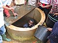 Cleaning a well in Yaounde