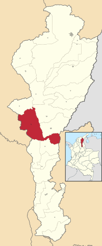 Location of the municipality and town of Chimichagua in the Department of Cesar.
