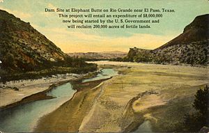 Dam site at Elephant Butte, on Rio Grande, near El Paso Texas